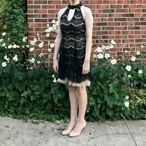 Black lace cocktail dress